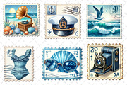 Blue Summer 1920 Postage Stamp png, an Illustration by Dream Creation (Thumbnail 6 of 6)