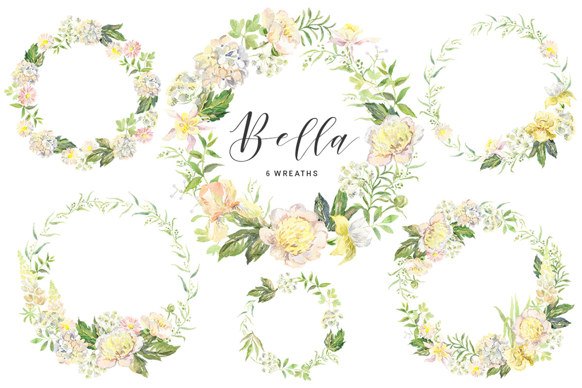 Bella. Watercolor floral collection, an Illustration by OJardin (Photo 4 of 6)