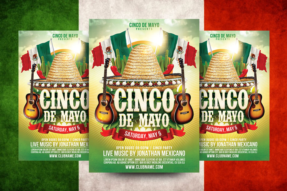 Cinco de Mayo Flyer Template, a Flyer Template by Briell Design (Photo 1 of 3)