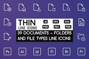 Documents, Folder & File Types Icons, an Outline Icon by FlatLineIcons (Thumbnail 1 of 3)