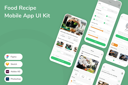 Food Recipe Mobile App UI Kit, an UI Kit Template by Betush