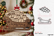 Santa Sleigh Ornaments SVG Bundle, a Decorative Illustration by svgocean (Thumbnail 19 of 21)