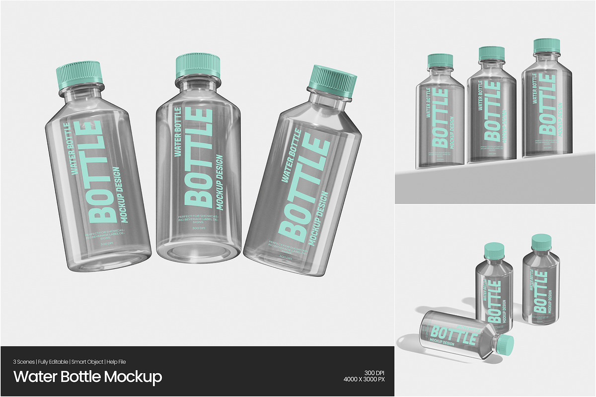 Water Bottle Mockup, a Merchandise Mockup by Permadi Creative (Photo 1 of 5)