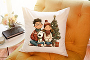 Watercolor Christmas Couple Clipart, an Animal Illustration by Sublimation Artist (Thumbnail 6 of 6)