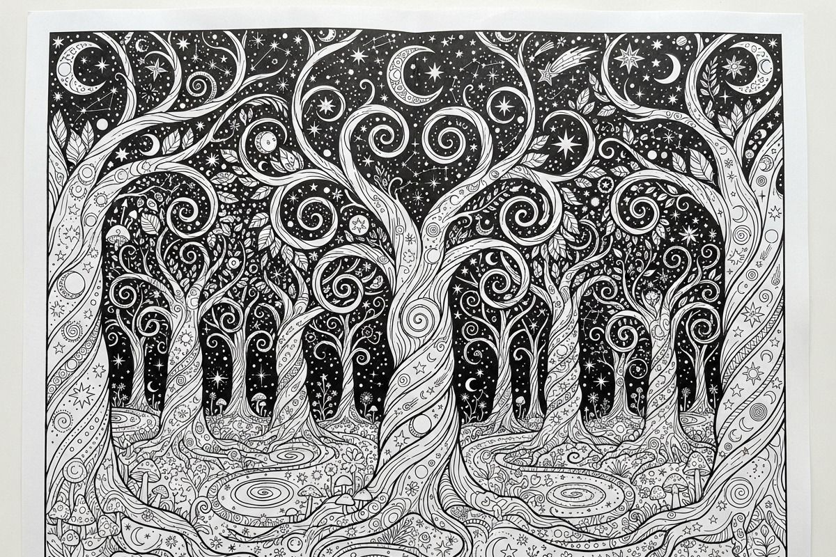 50 Mystical Galaxy Forest Silhouette, a Technology Illustration by Amazin_art (Photo 32 of 33)