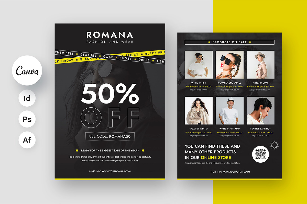 Fashion Black Friday Flyer Template, a Flyer Template by artbart (Photo 1 of 9)