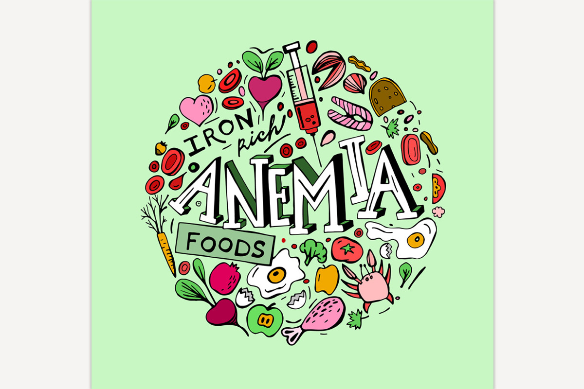 Anemia doodles background, a Food Illustration by Anna's Shop ...