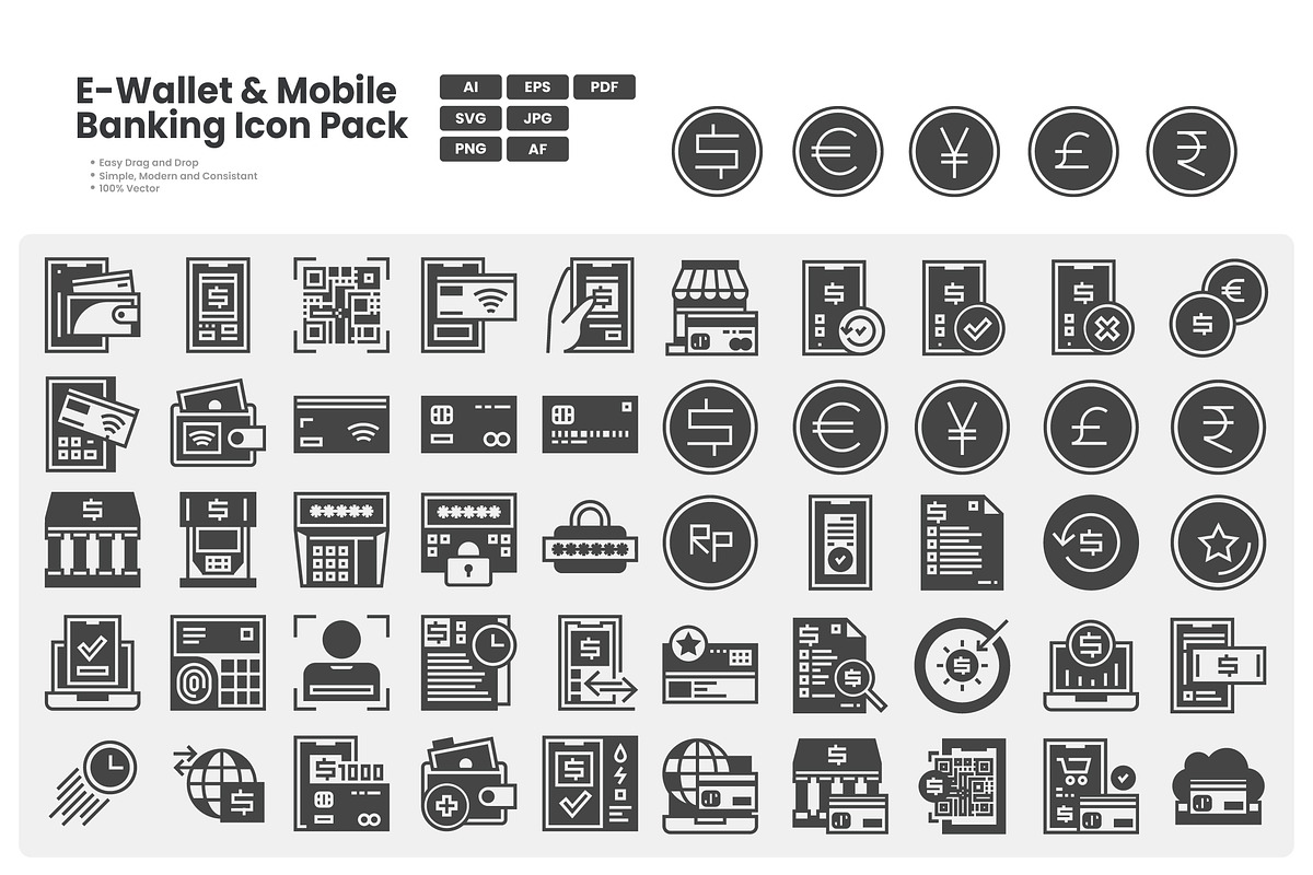 E-Wallet & Mobile Banking Icon Pack, a Solid Icon by erifqizeicon (Photo 2 of 3)