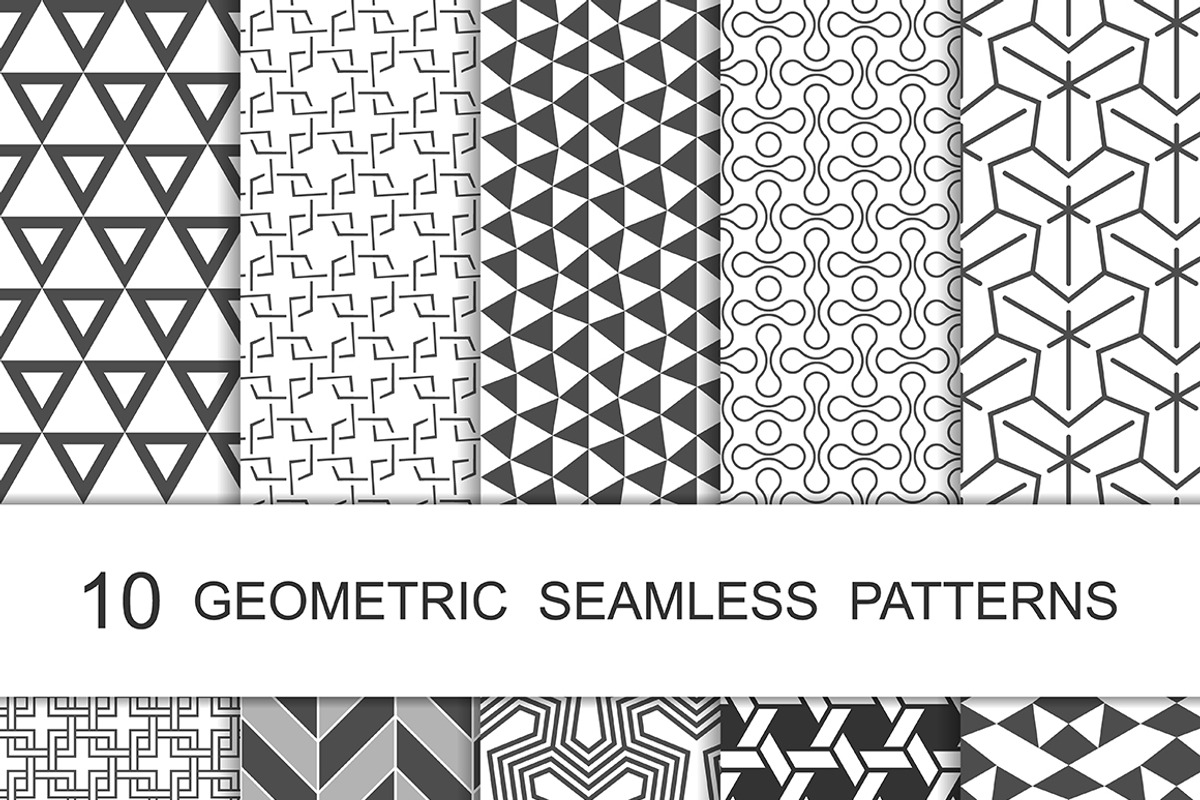 Seamless Geometric Patterns Set 8, a Pattern Graphic by LuckyDesigner