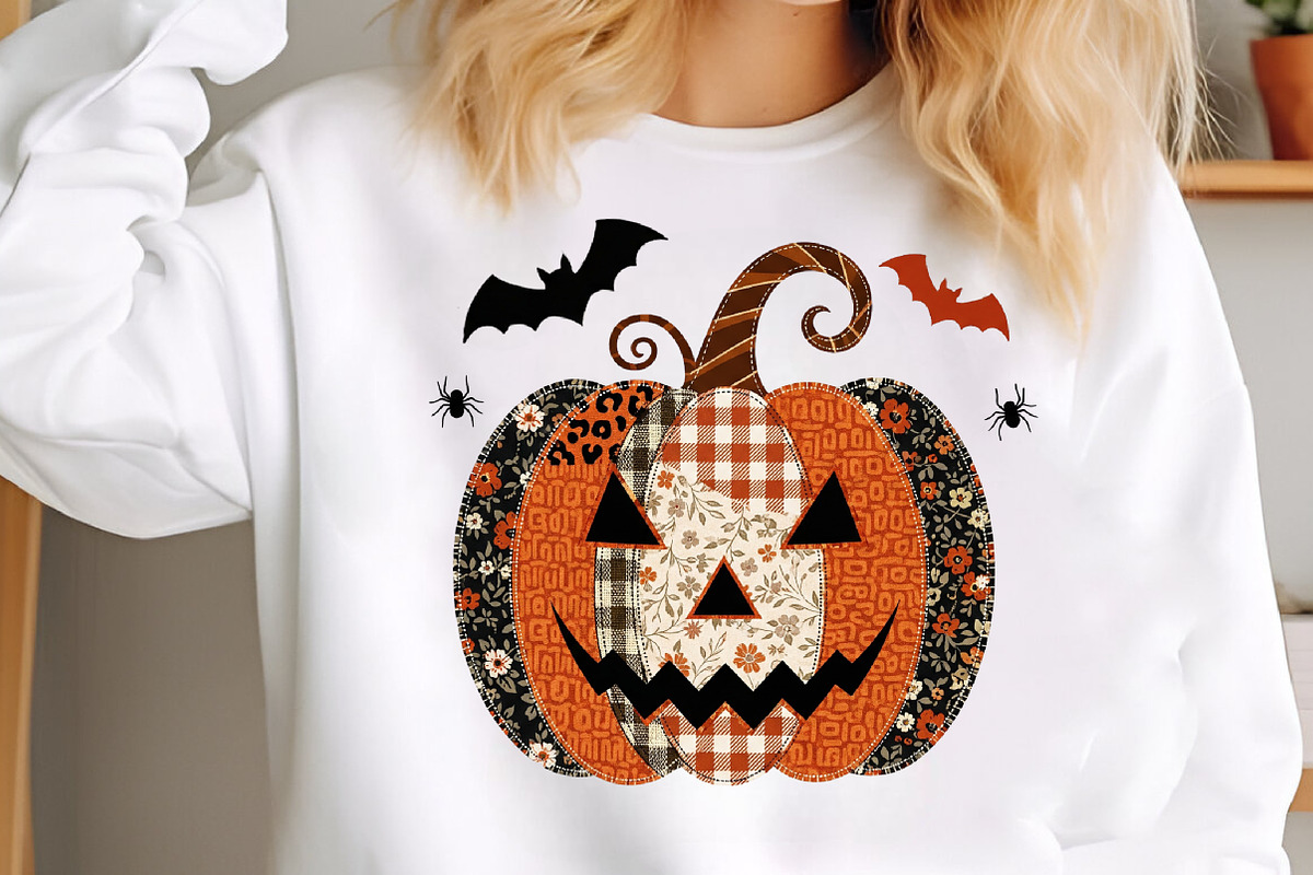 Patchwork Pumpkin Png Halloween Png, an Illustration by SinaCreation (Photo 4 of 7)