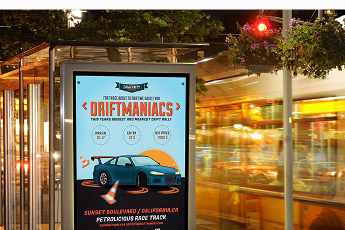Driftmaniacs Car Poster/Flyer VII, a Flyer Template by Grafixity (Photo 2 of 2)