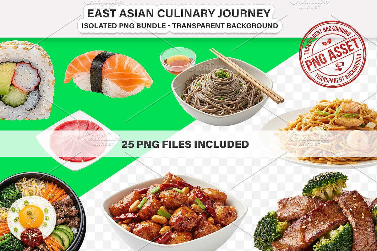 East Asian Culinary Journey - PNG, a Food Illustration by Nurlan's shop (Photo 1 of 4)