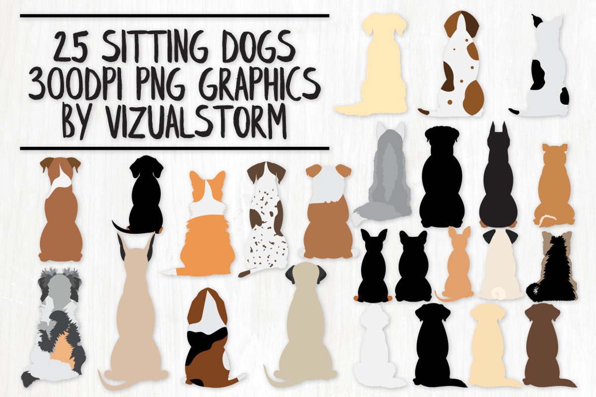 Sitting Dog Breeds - From Behind, an Illustration by VizualStorm (Photo 1 of 3)