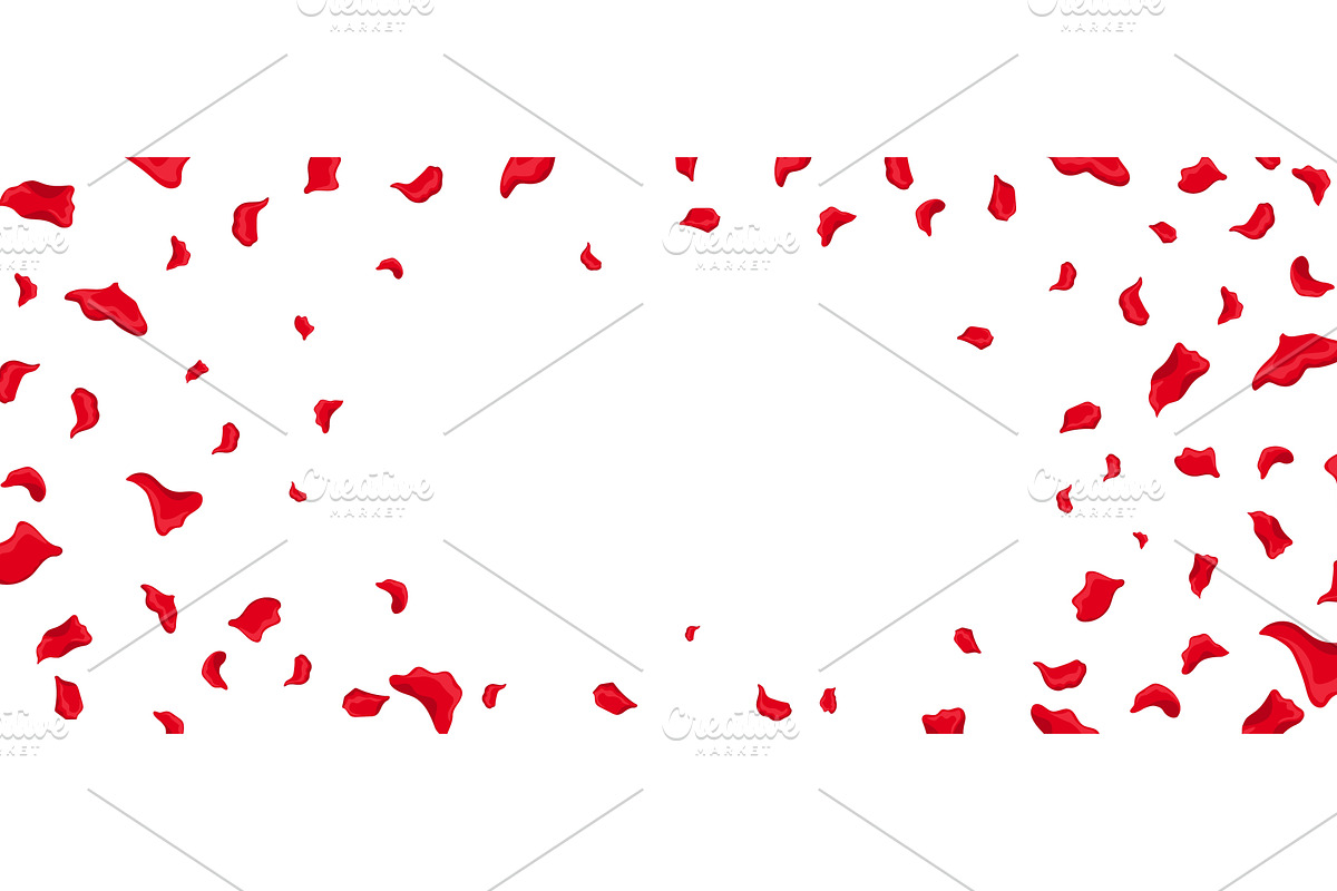 Scattered rose petals representing, an Object Illustration by skripnikbb