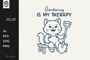 Cute cat gardener with a shovel, a Graphic by shaondesigns (Thumbnail 1 of 4)