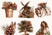 Watercolor Autumn Clipart Bundle, an Object Illustration by BusyDaydesign (Thumbnail 4 of 9)