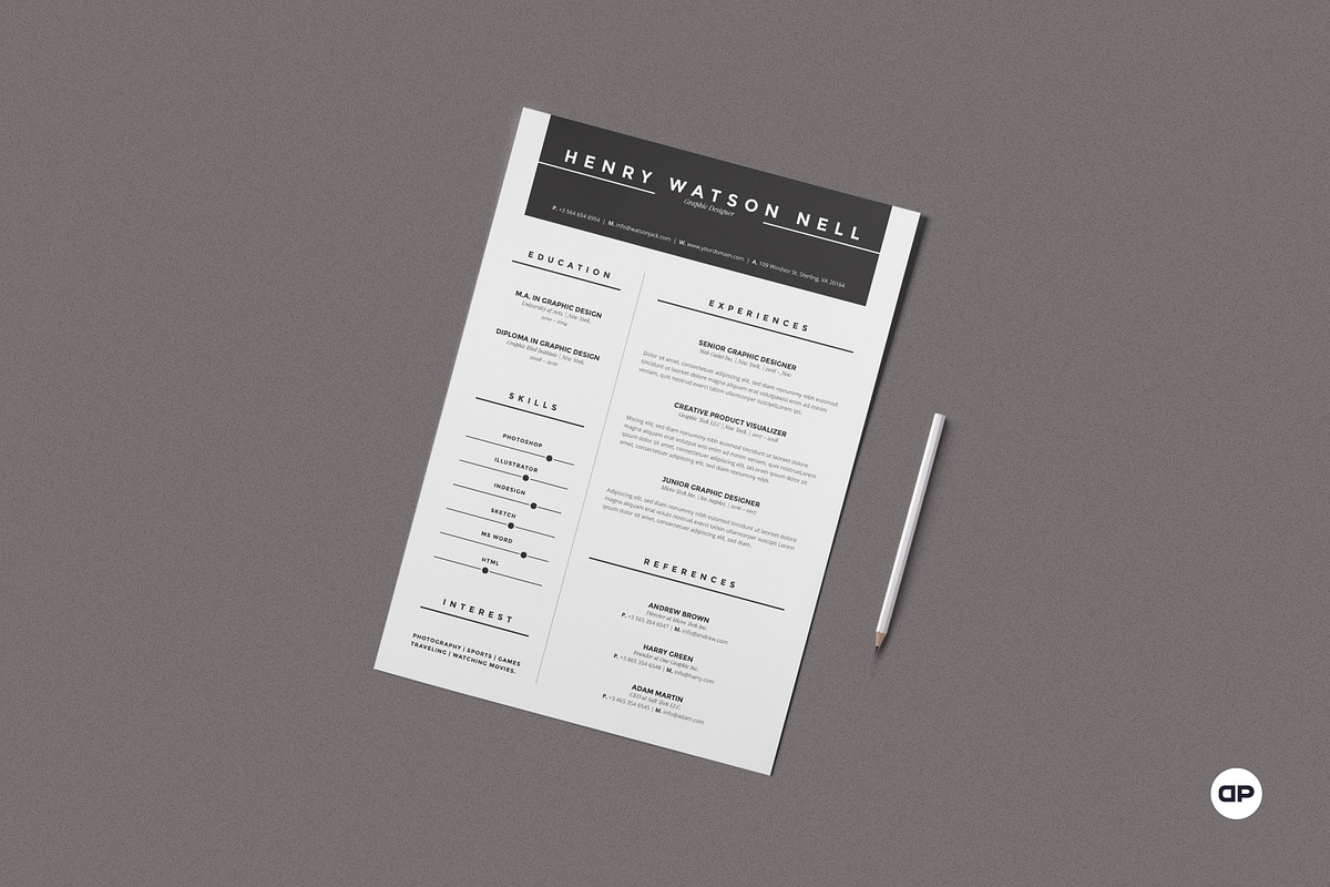 Clean Resume/Cv, a Resume Template by AyshaCanvas (Photo 6 of 7)