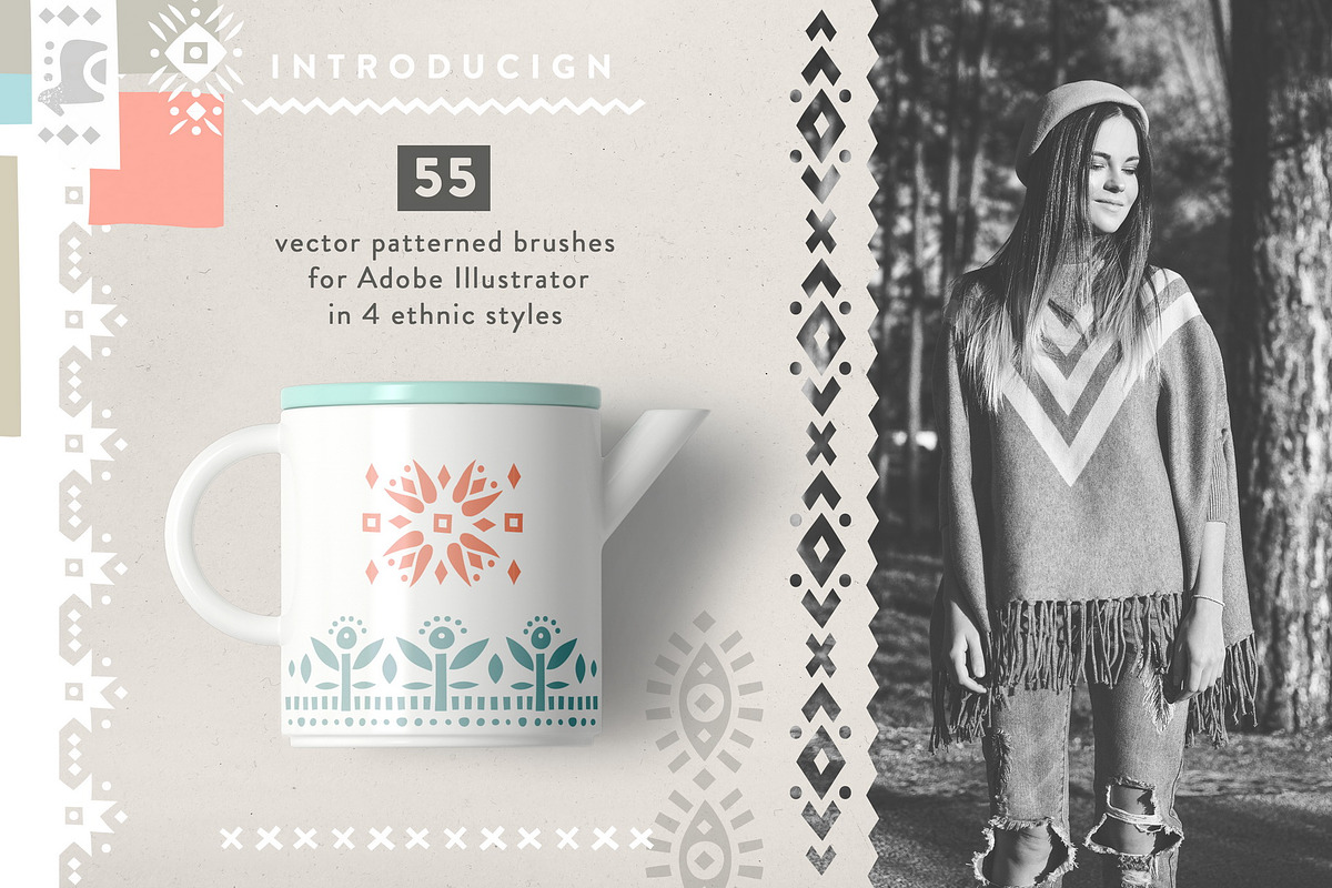 Ethnic Patterned Brushes for AI, a Brush Add-On by Struvictory.art (Photo 1 of 7)
