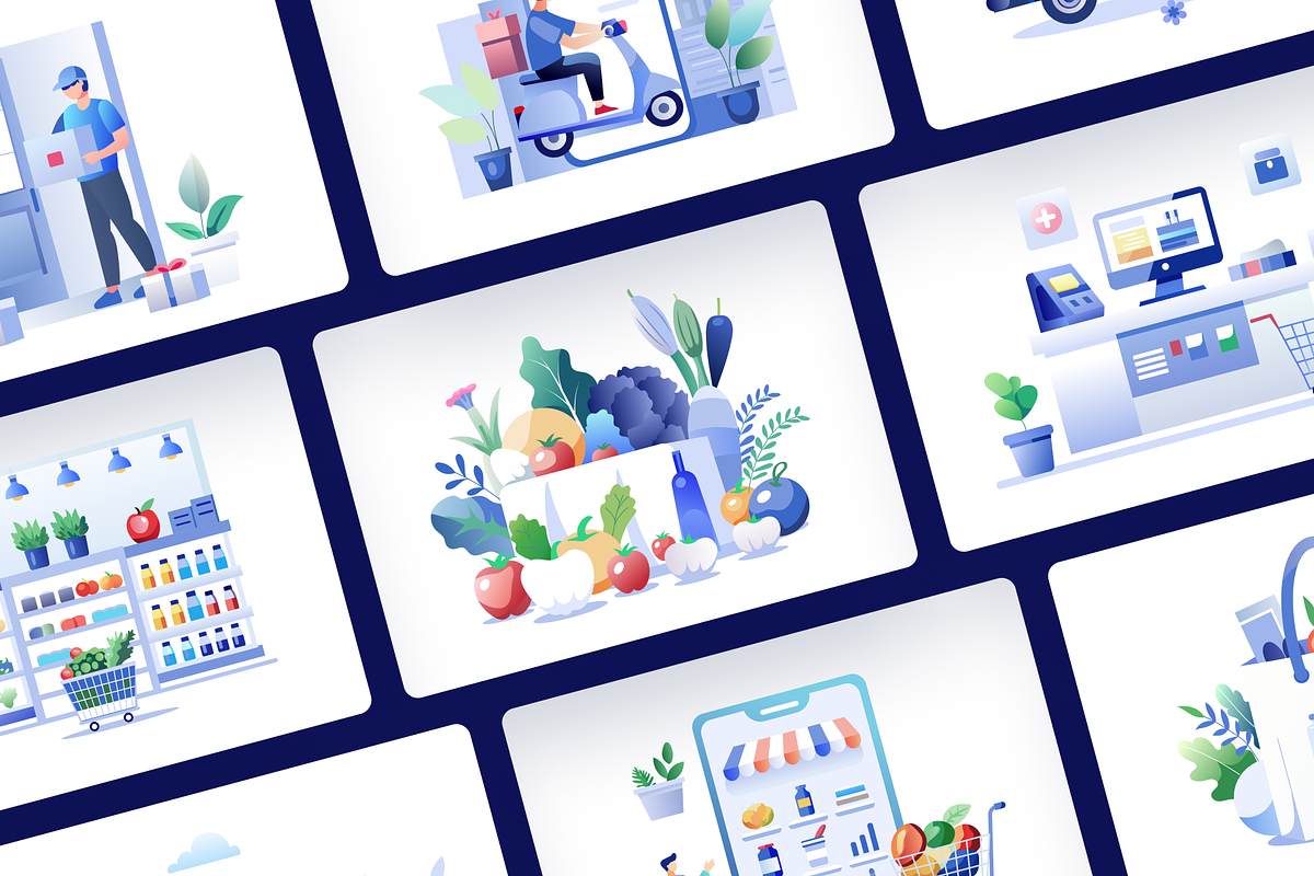 Grocery Shopping Illustrations, a Food Illustration by Prosymbols (Photo 6 of 10)