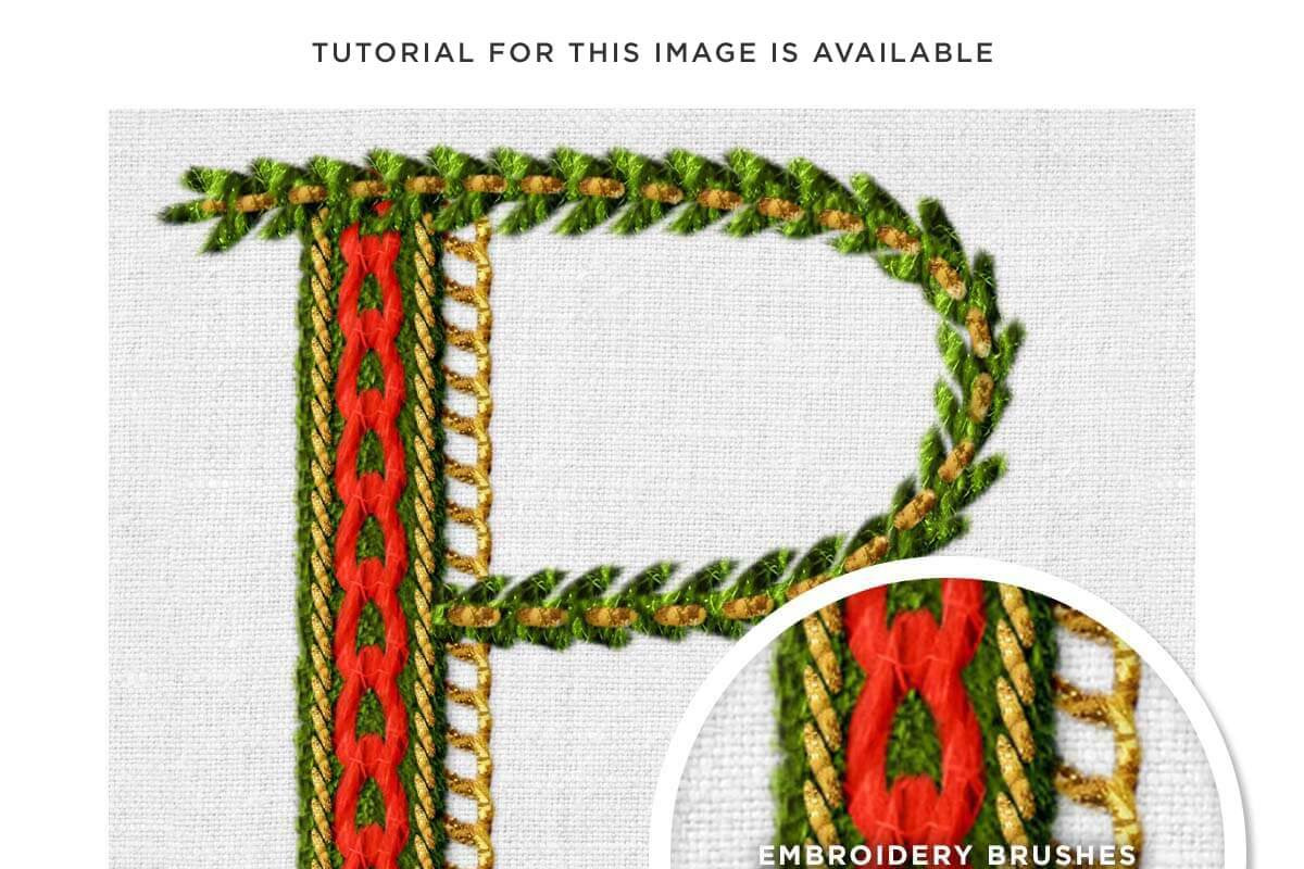 Realistic Embroidery Effect Brushes, a Brush Add-On by Creators Couture (Photo 21 of 26)