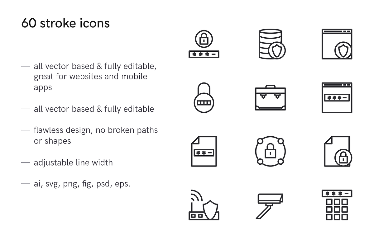 Security Icons (60 Icons), an Icon by Middltone (Photo 2 of 5)