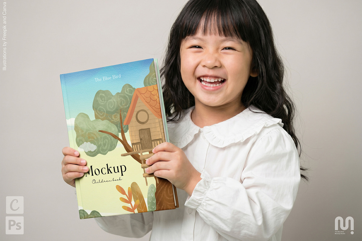 8.5x11 inch Kids Book Mockup, a Books & Magazine Mockup by The Blue Bird (Photo 4 of 10)
