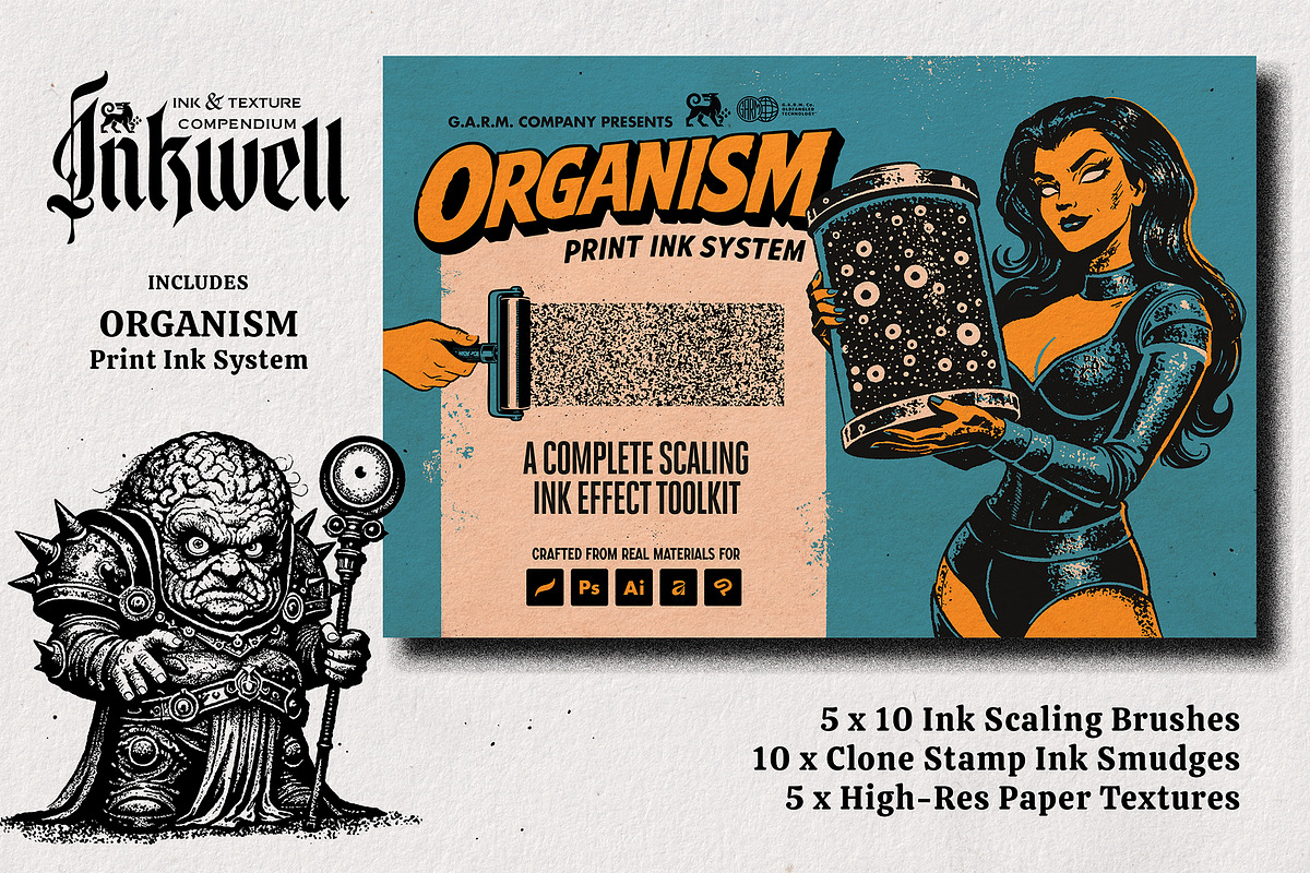Inkwell - Value Bundle (Photoshop), a Brush Add-On by G.A.R.M. Company (Photo 3 of 18)