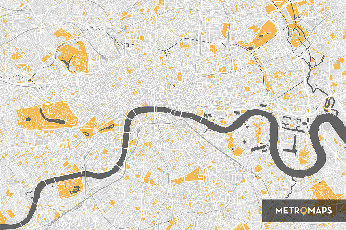 London Map – Yellow, an Illustration by MetroMaps (Photo 3 of 3)