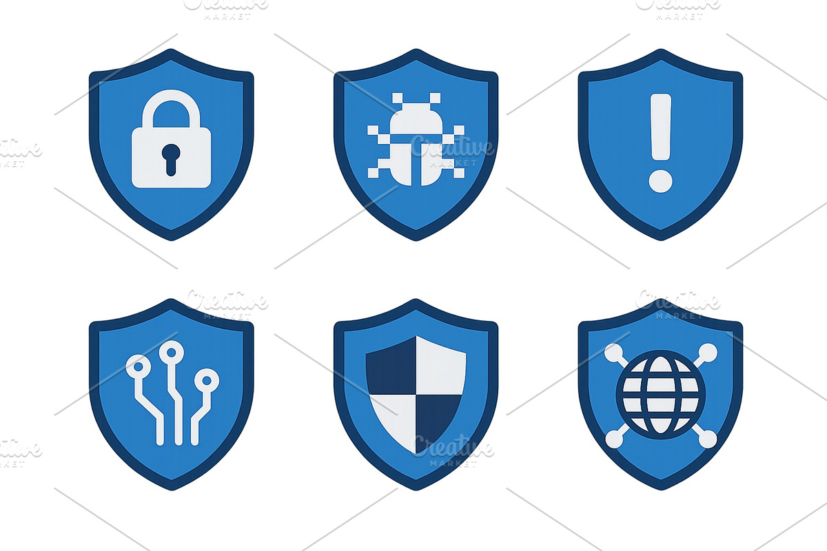 Collection of security icons, a Technology Illustration by ZinetroN
