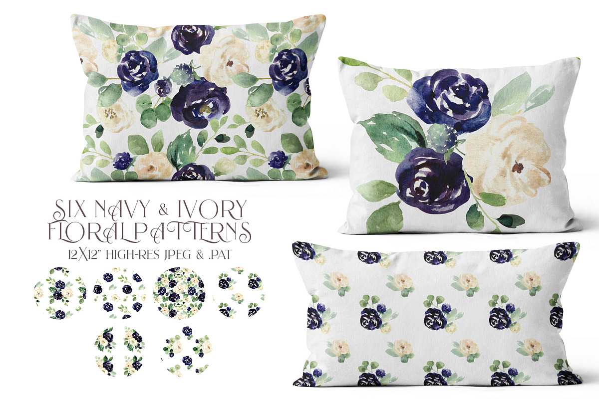 Navy and Ivory with Greenery Flowers, an Illustration by Kim Thoa Designs (Photo 7 of 10)
