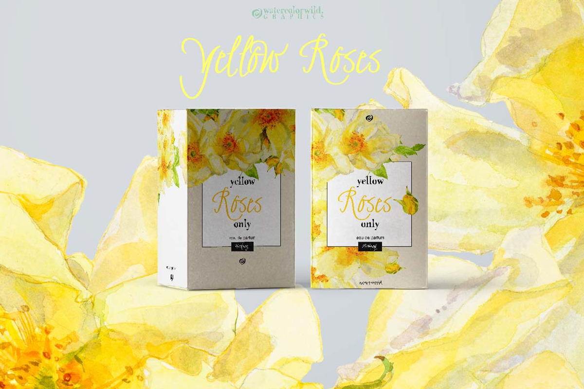 Yellow Roses -single species package, a Work Illustration by watercolorwild.graphics (Photo 5 of 6)