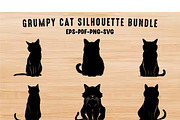 Grumpy Cat Silhouette SVG Set, an Animal Illustration by Gfx Expert Team (Thumbnail 1 of 3)