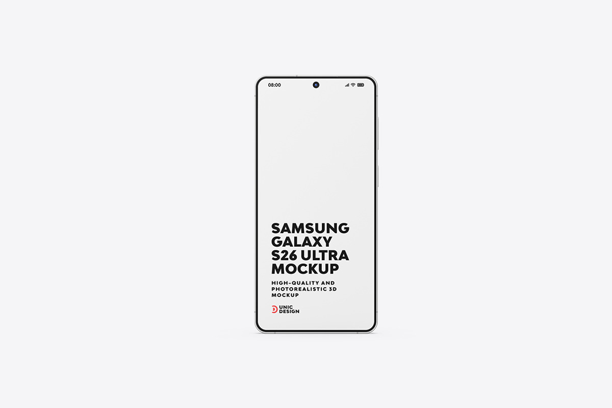 Samsung Galaxy S26 Ultra Mockup, an Android Mockup by UnicDesign (Photo 2 of 11)