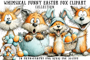 Whimsical Funny Easter Fox Clipart, an Illustration by OK Design (Thumbnail 1 of 6)