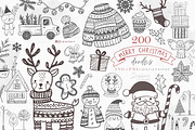 Doodle Christmas Svg png lineart 128, an Illustration by Drawberx (Thumbnail 1 of 11)