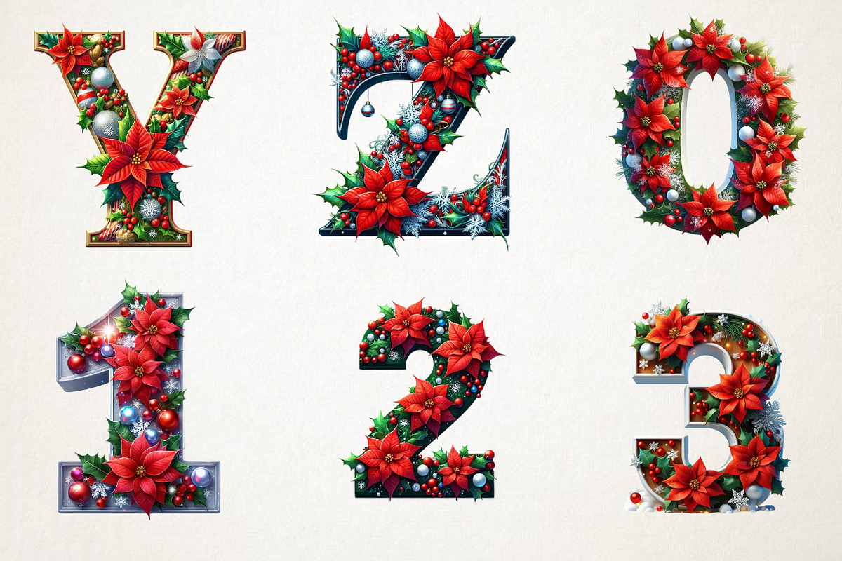 Festive Holiday Letters Collection, an Illustration by RobertsArt (Photo 3 of 7)