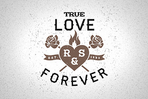 Vintage Label True Love Forever