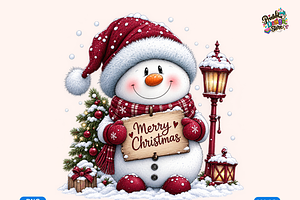 Merry Christmas Snowman Greeting
