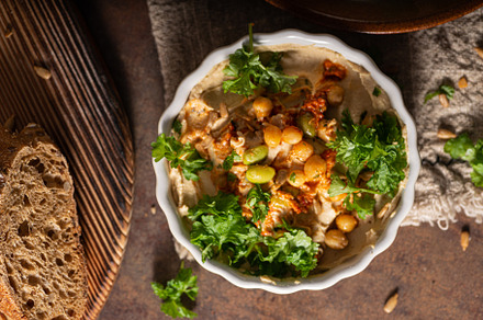 Healthy hummus with bread, a Food & Drink Photo by Stepanek Photography