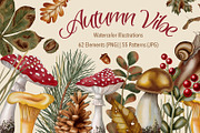 Autumn Vibe Watercolor Clipart Set, a Seasonal Illustration by Andre_Eva (Thumbnail 1 of 10)