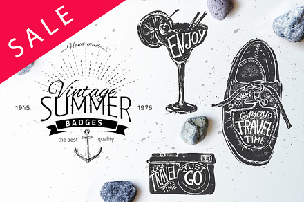 Vintage summer badges