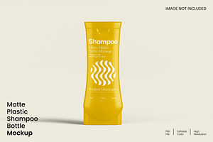Matte Plastic Shampoo Bottle Mockup, a Packaging Mockup by renderstockmarket