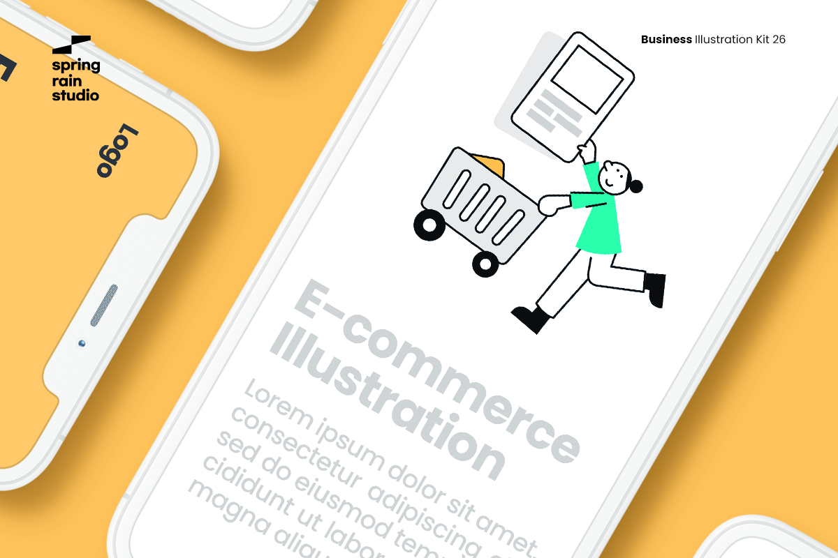 Minimal E-commerce line Illustration, a Person Illustration by springrain studio (Photo 6 of 10)