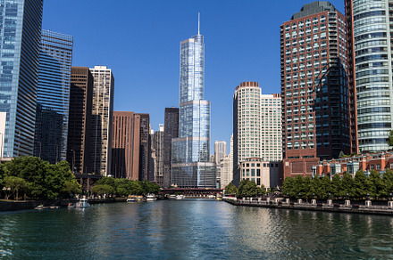 Chicago skyline containing chicago, windy city, and cityscape