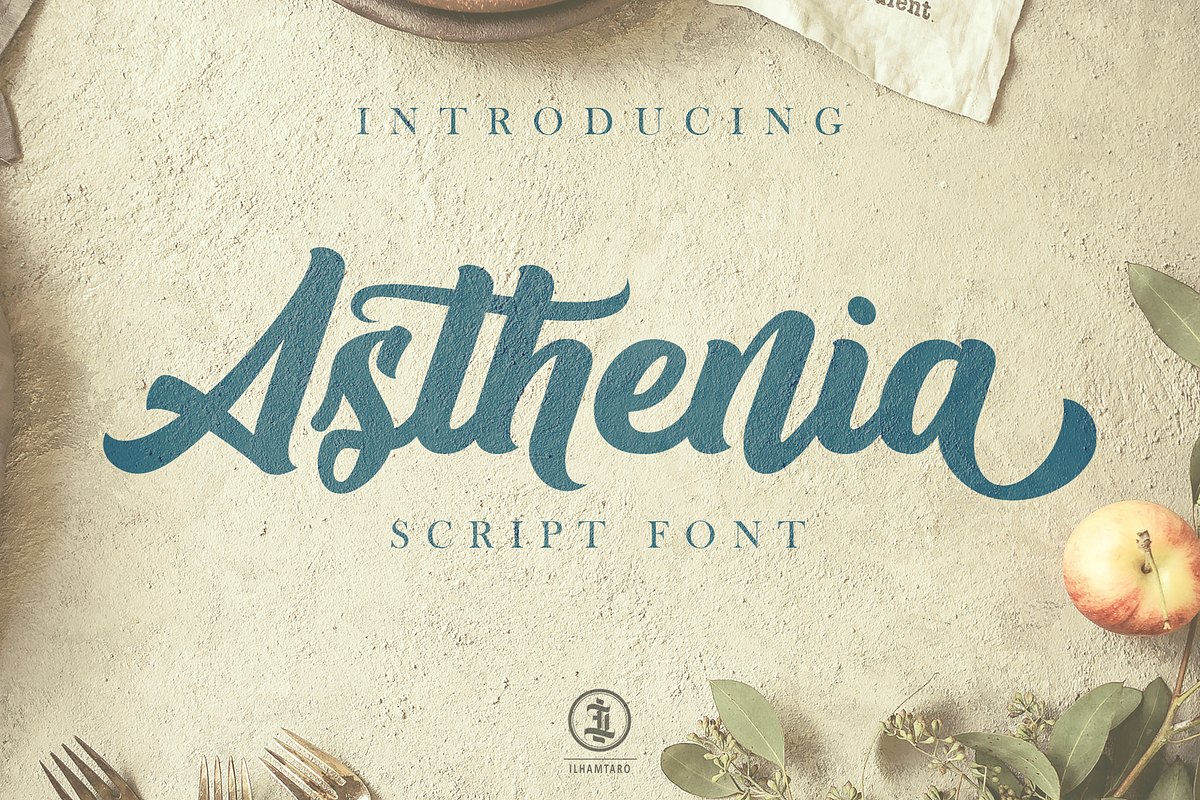Asthenia for Branding & Streetwear, a Script Font by ilhamtaro (Photo 1 of 8)