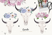 BOHO SKULLS watercolor set, an Illustration by Natali Smolova (Thumbnail 2 of 7)