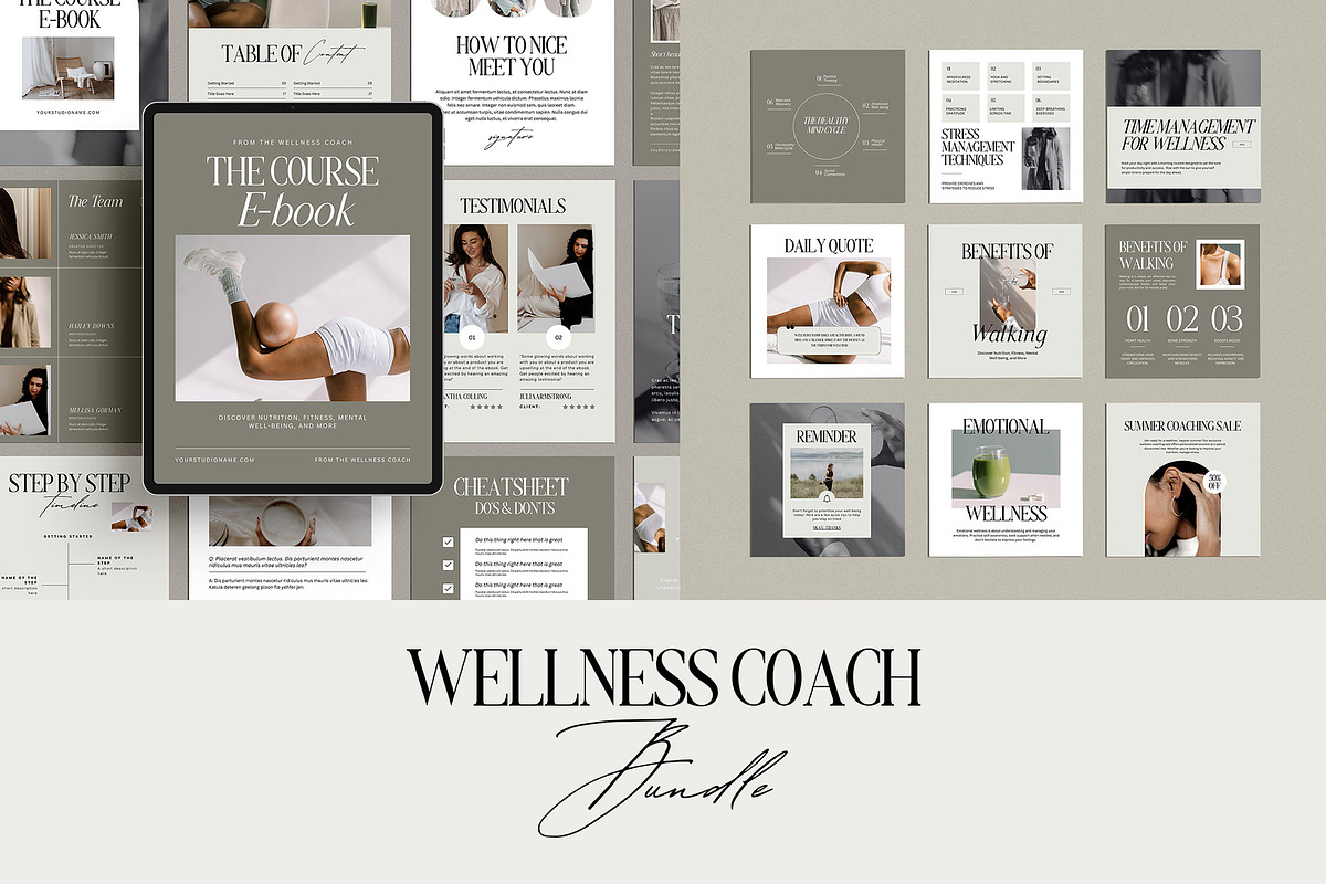 Wellness Coach Bundle Template, a Marketing Template by Amaré Creative (Photo 2 of 9)