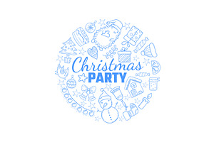 Christmas party. circle shape, an Object Illustration by Onyx