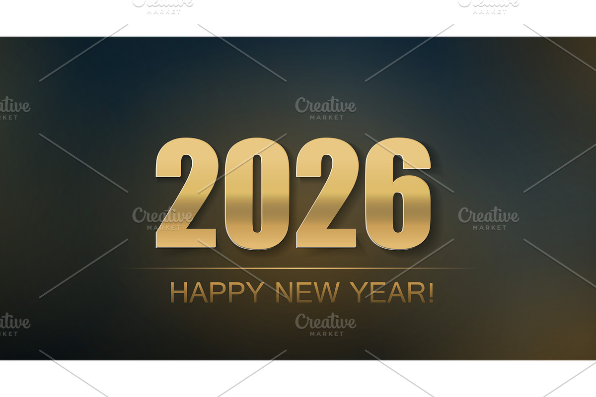 Gold 2026 Happy New Year Number, a Texture Illustration by Marinstri