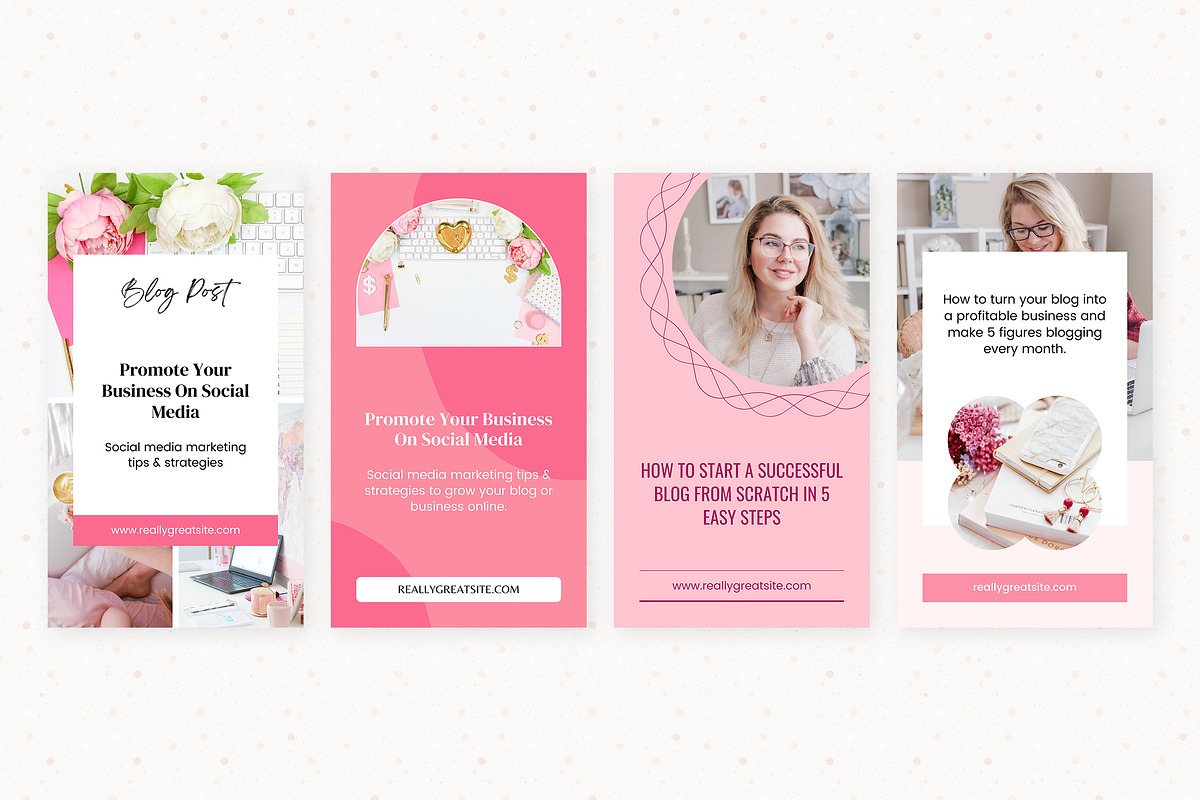Pink Blogger Instagram Stories Canva, a Social Media Template by Crevo Studio (Photo 8 of 8)
